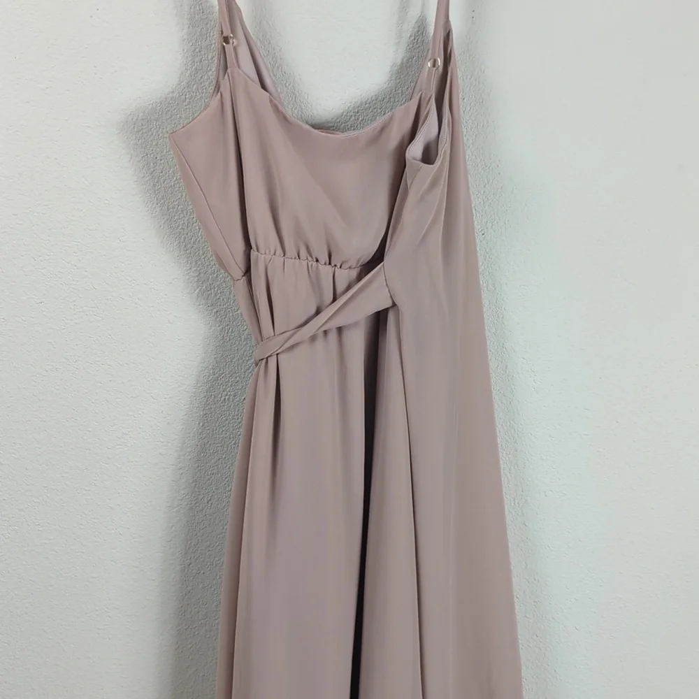 Show Me Your Mumu Liz Maxi Dress Women's Large Soft Beige Chiffon Golden 6